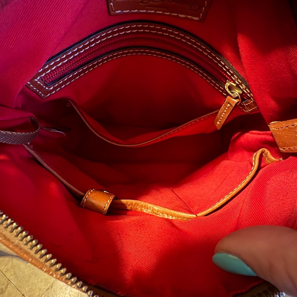 Dooney & Bourke Brown Leather Messenger Bag - Picture 5 of 10